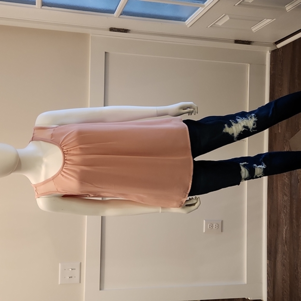 New York and Company Baby Pink Chiffon front tank top